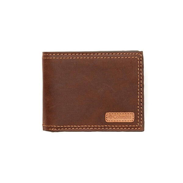 Mens Columbia RFID Passcase Wallet w/ Vachetta Leather - image 