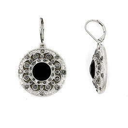 Roman Silver-Tone Earrings with Large Circle Drops