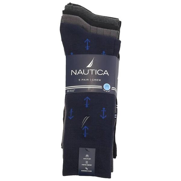 Mens Nautica 5pk. Dress Socks - Navy/Multi - image 