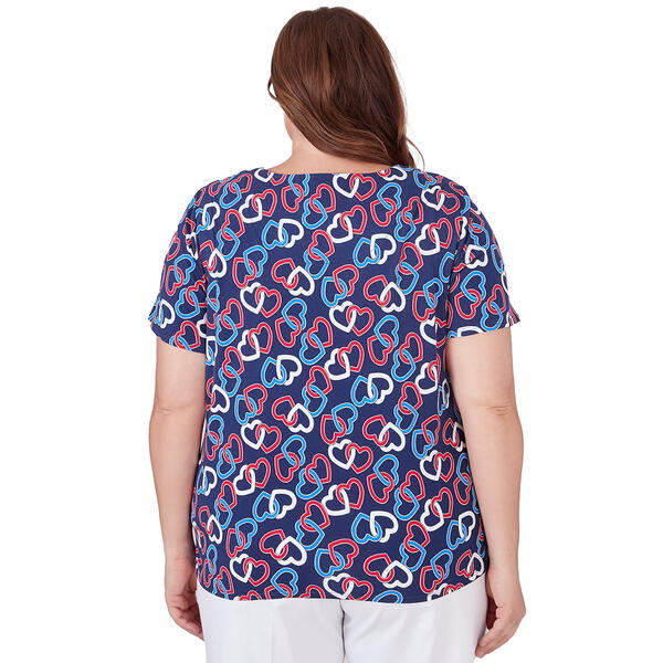 Plus Size Alfred Dunner All American Linking Hearts Tee