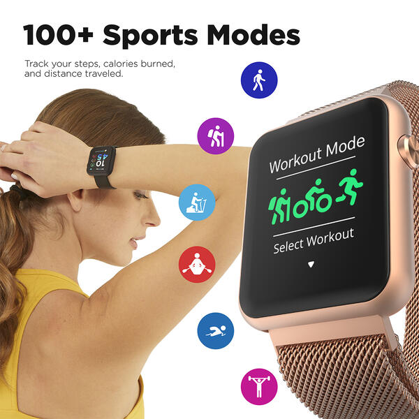 Adult Unisex iTouch Air 4 Rose Gold Mesh Smart Watch - TA4M02-C29