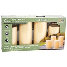 4pk. Wax All Weather LED Candles