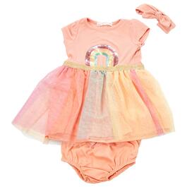 Baby Girl &#40;12-24M&#41; Young Hearts Rainbow Sparkle Tutu Dress