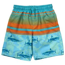 Boys &#40;8-20&#41; Surf Zone Swim Shorts - Teal/Orange