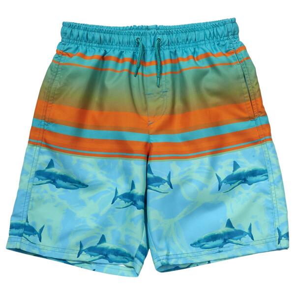 Boys &#40;8-20&#41; Surf Zone Swim Shorts - Teal/Orange - image 