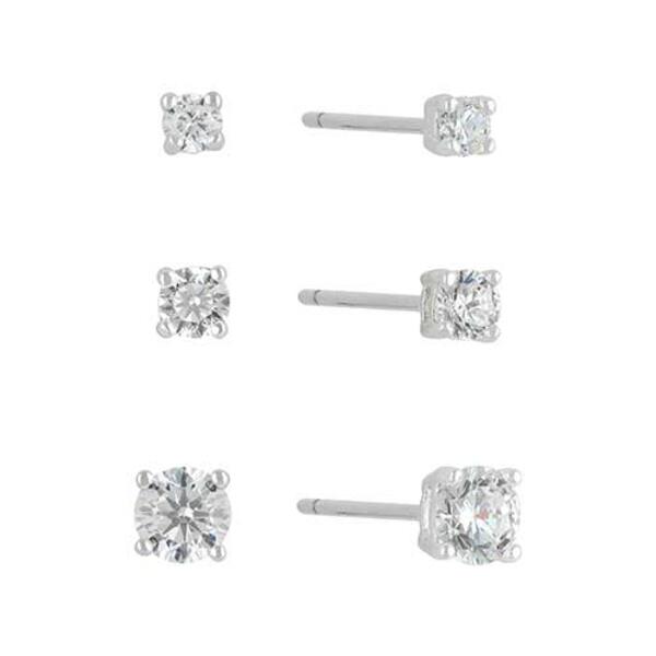 Sunstone 3pc. Sterling Silver & Cubic Zirconia Earring Set - image 