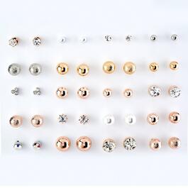 Ashley 20pr. Multi-Color Stud Earrings Set
