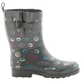 Womens Capelli New York Multi Swirls Grey Mid Calf Rain Boots