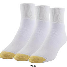 Mens Gold Toe&#174; 3pk. Wellness Extended Quarter Socks