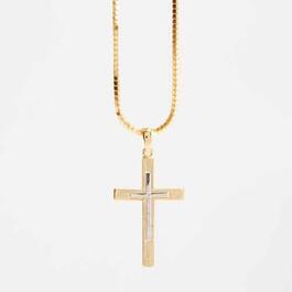 14kt. Gold Over Silver Inset Cross Pendant Necklace