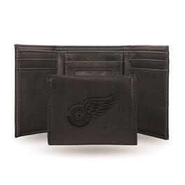 Mens NHL Detroit Red Wings Faux Leather Trifold Wallet