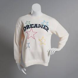 Juniors No Comment Star Dreams Crew Neck Sweatshirt