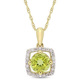 Gemstone Classics&#40;tm&#41; 10kt. Gold & Peridot Pendant Necklace
