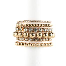 Ashley Cooper&#40;tm&#41; Gold Plated 6pc. Beaded Crystal Stone Bracelets