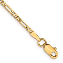 Mens Gold Classics&#40;tm&#41; 1.80mm. 14k Gold Flat Figaro Chain Bracelet