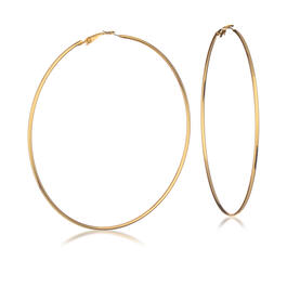Guess Gold-Tone Large Thin Hoop Earrings
