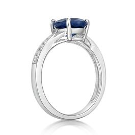 Sterling Silver Ring w/ Created Sapphire & White Topaz