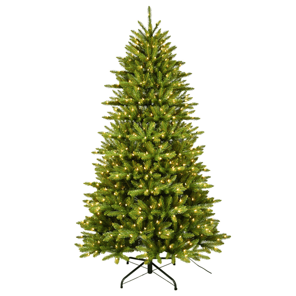 Santa''s Workshop 7ft. Pre-Lit UL Lights Green PVC Tree - image 