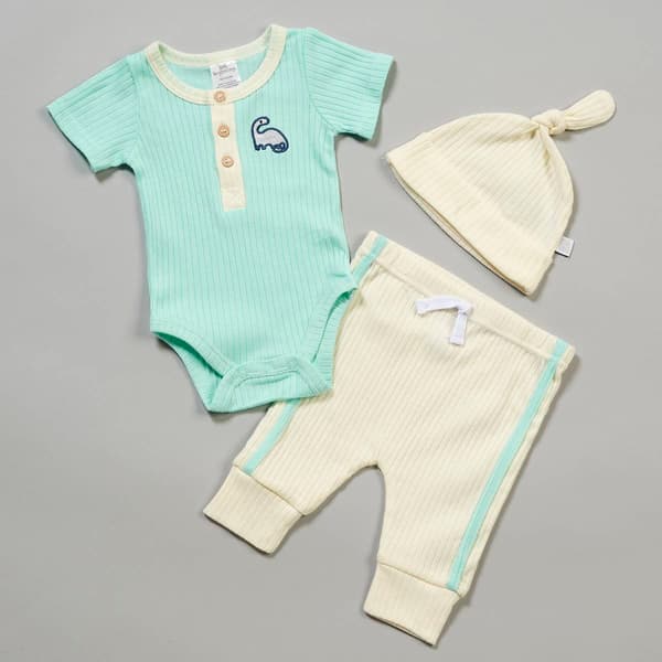 Baby Boy &#40;3-9M&#41; Little Beginnings 3pc. Good Vibes Bodysuit Set - image 