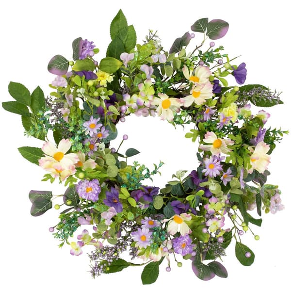Northlight Seasonal Artificial Daisy & Mixed Foliage Wreath