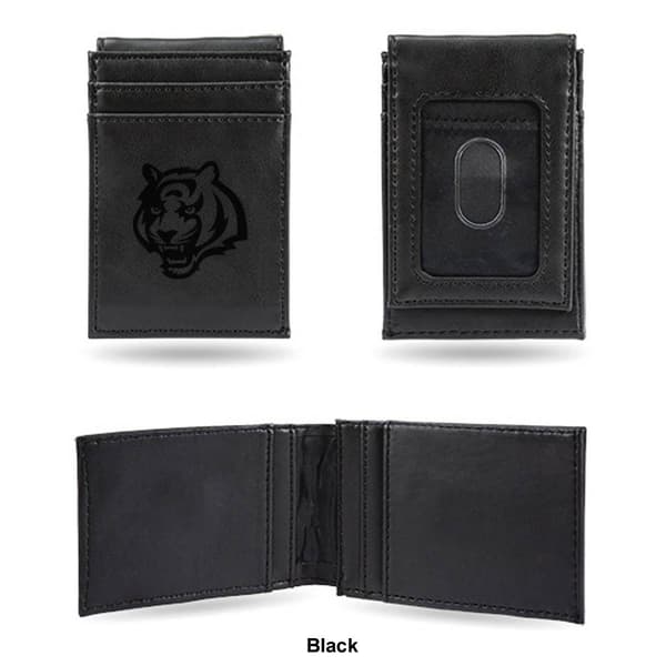 Mens NFL Cincinnati Bengals Faux Leather Front Pocket Wallet
