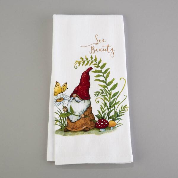 Garden Gnomes See Beauty Dual Kitchen Towel - image 