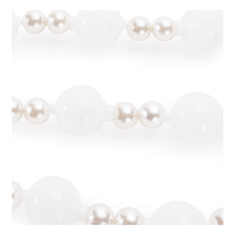 Melrose 32in. White & Pearl Glass Ball Garland
