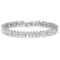 18kt. White Gold Plated Cluster Tennis Bracelet - image 1
