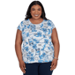 Plus Size Emaline Key Items Cap Sleeve Tropical Postcard Tee - image 1