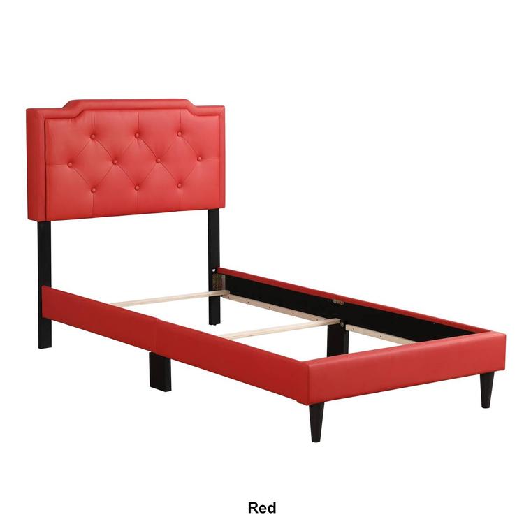 Passion Furniture Deb Jewel Tufted Panel Bed Frame - Twin