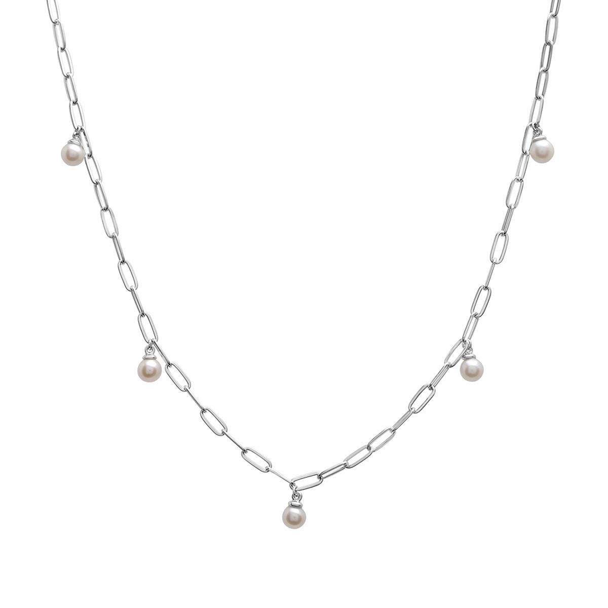 Gemstone Classics™ Sterling Silver Pearl Trendy Chain...