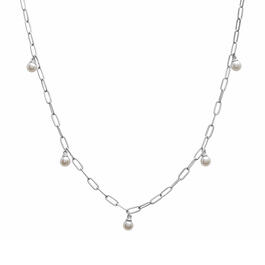 Gemstone Classics&#40;tm&#41; Sterling Silver Pearl Trendy Chain Necklace