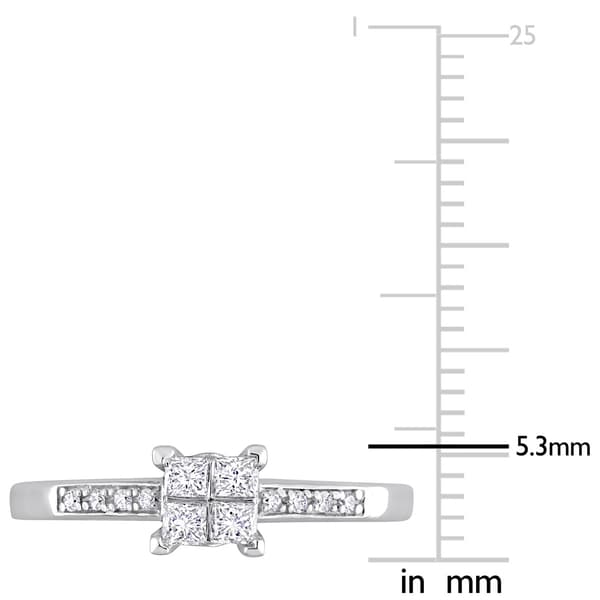 Diamond Classics™ 14kt. White Gold 1/4ctw. Diamond Quad Ring