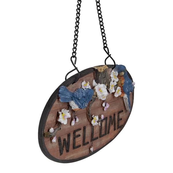Northlight Seasonal Hanging Welcome Sign w/ Bluebirds & Flowers