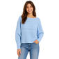 Juniors Derek Heart Mix Stitch Cable Boat Neck Dolman Sweater - image 1