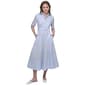 Womens DKNY Drop Waist Button Front Pinstripe Fit & Flare Dress - image 1