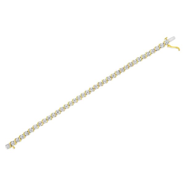 Haus of Brilliance 14kt. Yellow Gold Plated Tennis Bracelet