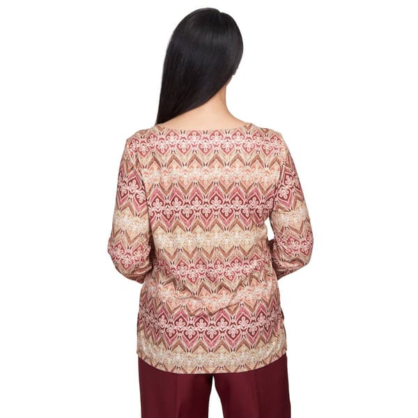 Petite Alfred Dunner Mulberry Street Lace Biadere Blouse