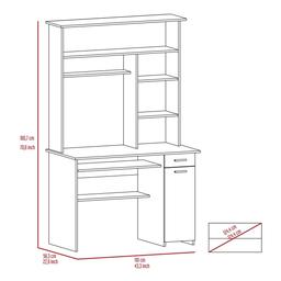 FM FURNITURE Weston Two Computer Desk w/ Hutch