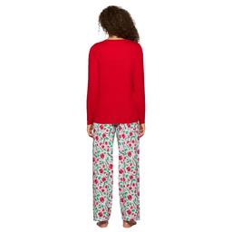 Womens HUE® Long Sleeve Salsa Folded Timeless Pajama Set