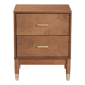 Baxton Studio Mandolin Ash Walnut Wood 2-Drawer Nightstand - image 3