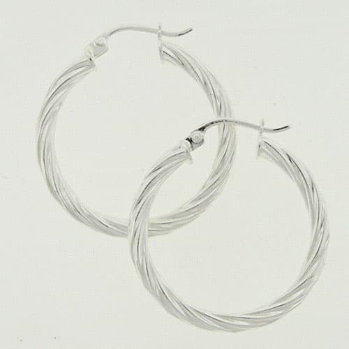 Designs by FMC Sterling Silver Tight Twisted Hoop Earrings