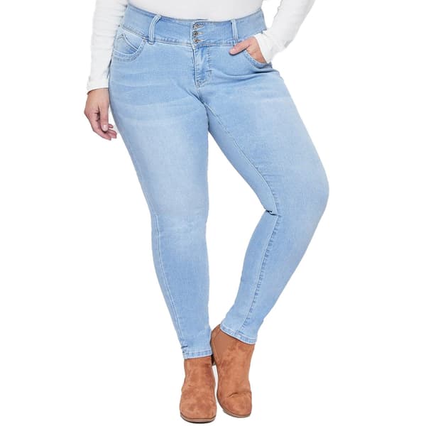 Plus Size Royalty Wanna Betta Butt 3 Button Skinny Repreve Jeans - image 