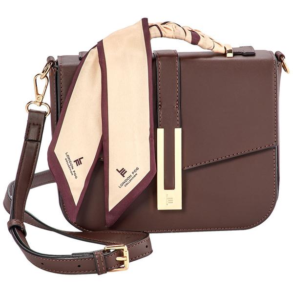 London Fog Lacey Top Handle Crossbody with Scarf - image 
