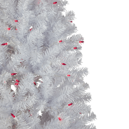 Northlight 6.5ft. Pre-Lit Slim Geneva White Spruce Christmas Tree