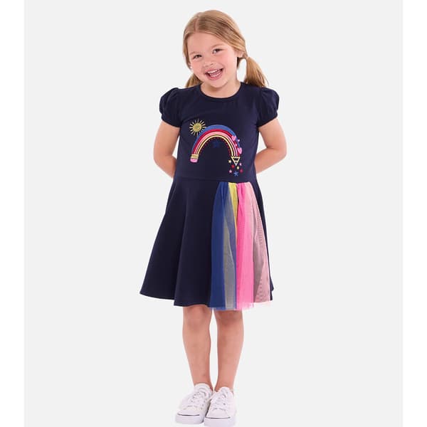 Girls &#40;4-6x&#41; Bonnie Jean Back to School Rainbow Knit Dress