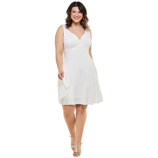 Juniors Plus Emerald Sundae Tie Back Mini A-Line Dress
