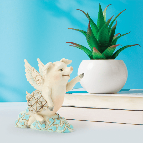 Jim Shore Heartwood Creek Flying Pig Mini Figurine