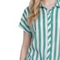 Petite NY Collection Short Sleeve Tie Front Stripe Blouse - image 4