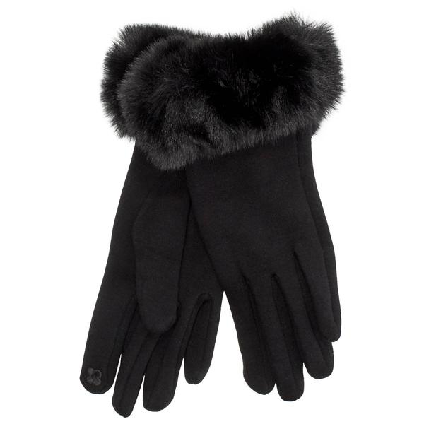 Womens Olivia Parker Faux Fur Cuff Gloves - image 
